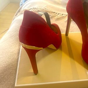 Michael Kors red suede shoes